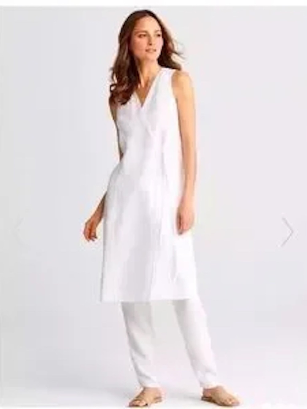 NWT Eileen Fisher Organic Handkerchief Long Linen Vest/Wrap/Tunic Dress (L)